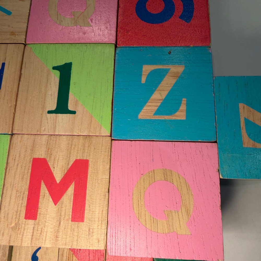 Manhattan Toy Company Wooden Alphabet Number Punctuation Blocks Set Multicolor - Picture 5 of 9